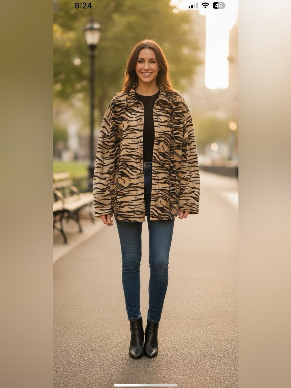 vintage tall girl polyester animal print shacket size XL *flaw